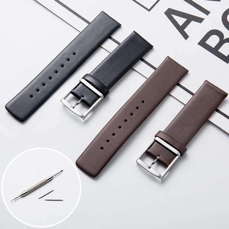 

Men Women Genuine Leather Watch Band 18 20 22 24 mm Dark brown Dark blue Light brown Grey Suede Leather Watch straps