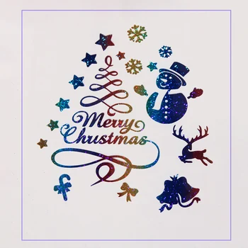 

Holographic Iron On Vinyl Christmas Designs Rainbow Effect Heat Transfer Vinyl Heat Press Vinyl for Christams 10x12Inch, 2 packs