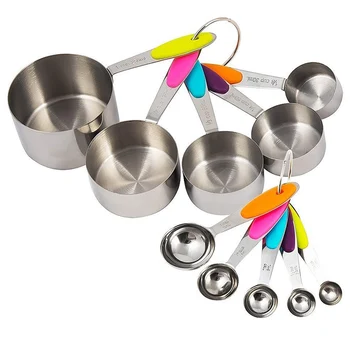 

10 Pcs/set Stainless Steel Measuring Cups Spoons Set for Cooking Baking Making Tea Coffee Kitchen Measuring Tools TB Sal