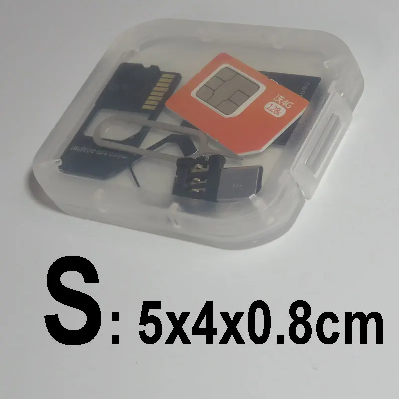 WAKEWO small Clear transparent box memory TF micro SD card case sim card adapter earphone collection box storage