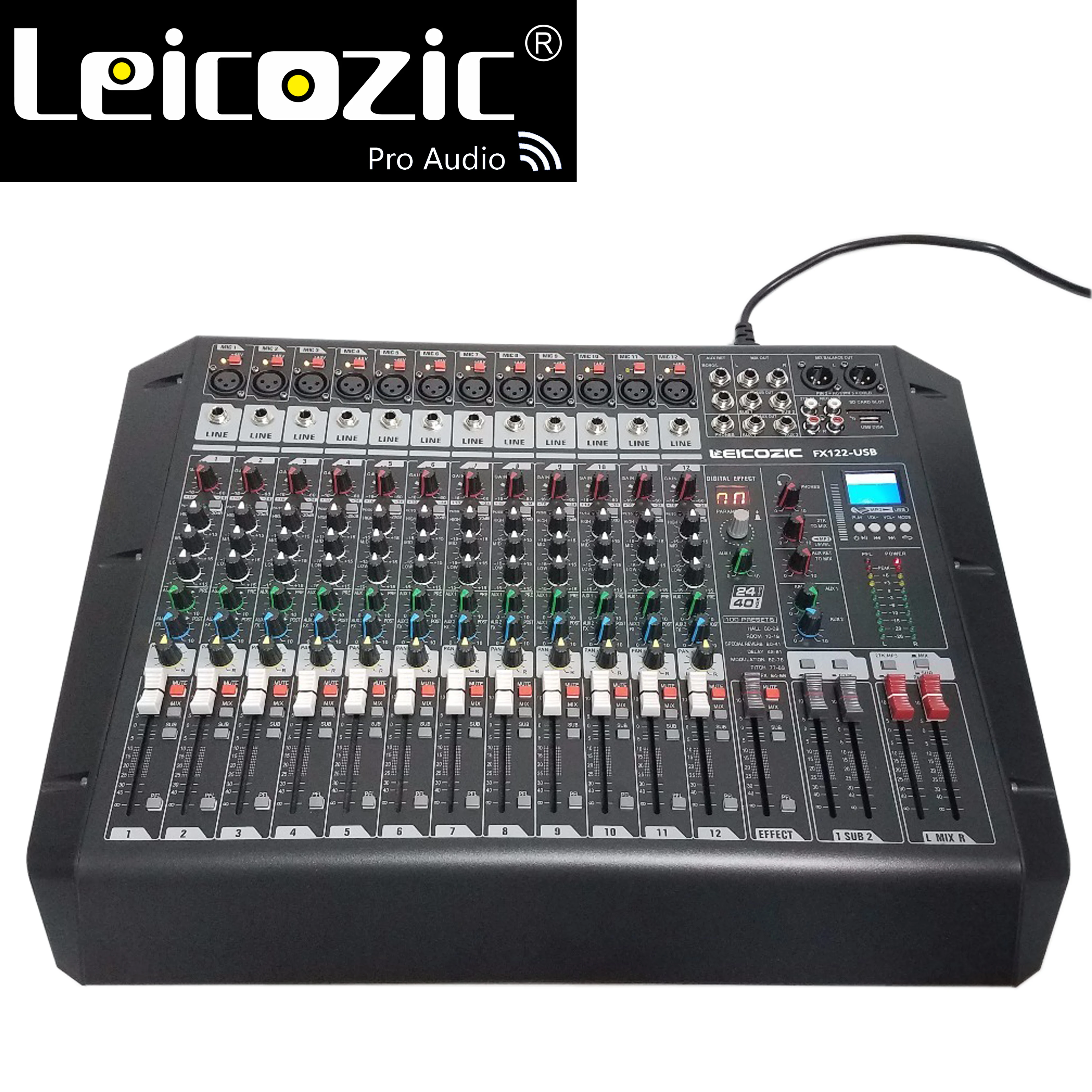 Leicozic Audio Mixer FX122-USB Rack Mount digital