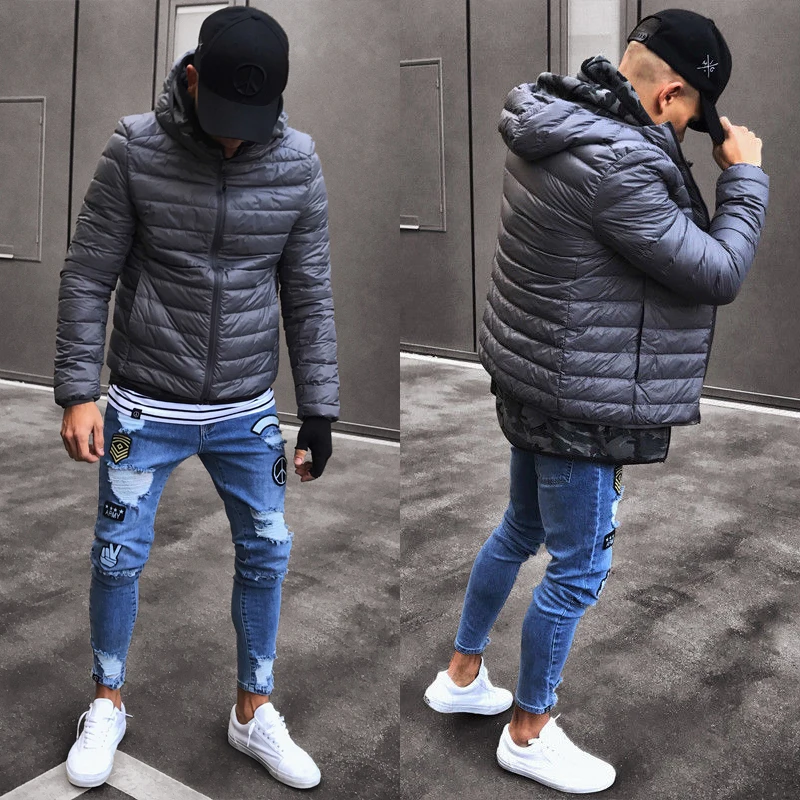 2019 New Fashion Skinny Jeans Men High Street Hip Hop Style Pants Boy's Washed Destroyed Blue Slim Pencil Jeans Plus Size S-4XL