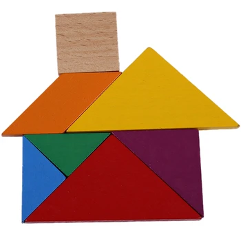 

Tangram Children's Puzzle Square Puzzle Building Blocks Top 5-6 Years Old Kindergarten Baby Early Education Cognitive Boys and G