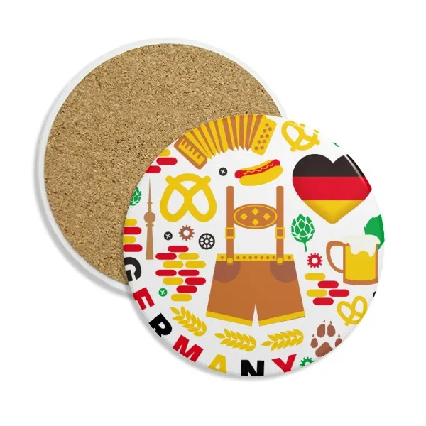 

Germany Customs Landmark Flag Culture Stone Drink Ceramics Coasters for Mug Cup Gift 2pcs