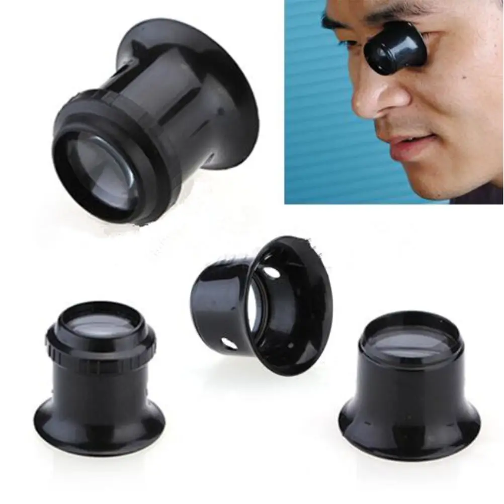 Black 10X Monocular Magnifying Glass Loupe Lens Jeweler Tool Eye Magnifier Jewelry Tool