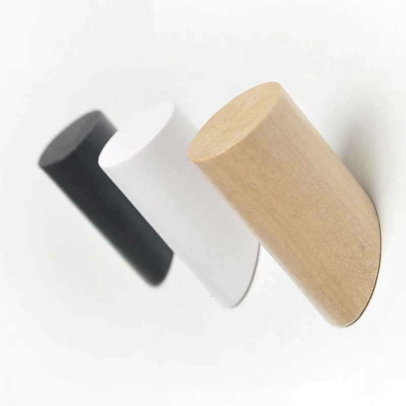 Gancho de abrigo montado en la pared, colgador de ropa de madera Natural, llavero decorativo, ganchos de pared para bolso, sombrero, bufanda, organizador de baño
