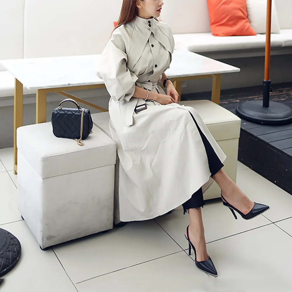 Women Trench Coat Windbreaker Long Sleeve Autumn Winter Woman Casual Trench Office Lady Fashion Business Coat Trench Femme Belt