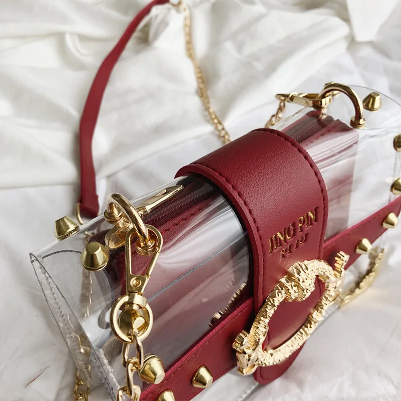 

Bags2019 New Style Summer Hipster Transparent Beach Picture Square Stereotypes Bag Crossbody/shoulder Bag Gel Bag