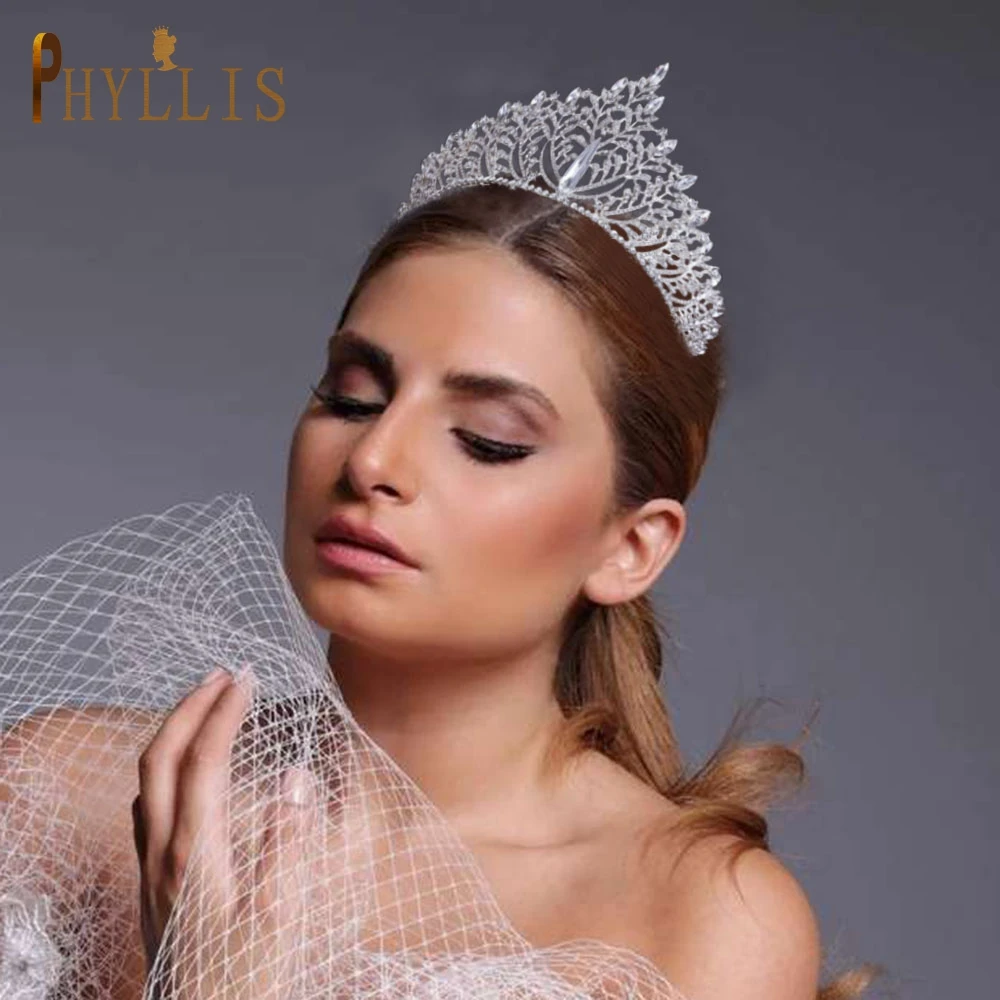 A259 Crystal Bridal Tiara Crowns Fashion Women Hair Accessories Pageant Diadem  Baroque Tiaras Rhinestone Headband Jewelry