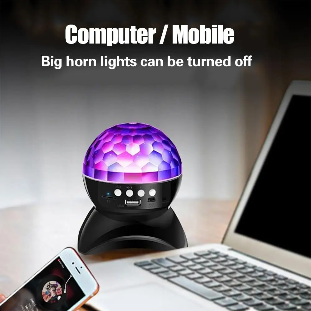 

Stage Light USB /TF /AUX Bluetooth Speaker DJ Club Holiday Lighting Strobe Light Fantastic 360 ° Rotation Crystal Magic Ball