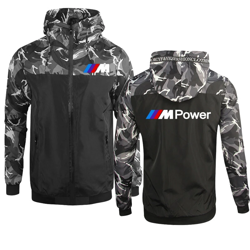 Fashion casual Men's Zip Jacket Brand Bmw M car logo Printing Men's Jacket Power Spring Autumn Cotton Men Clothing stone island jacket