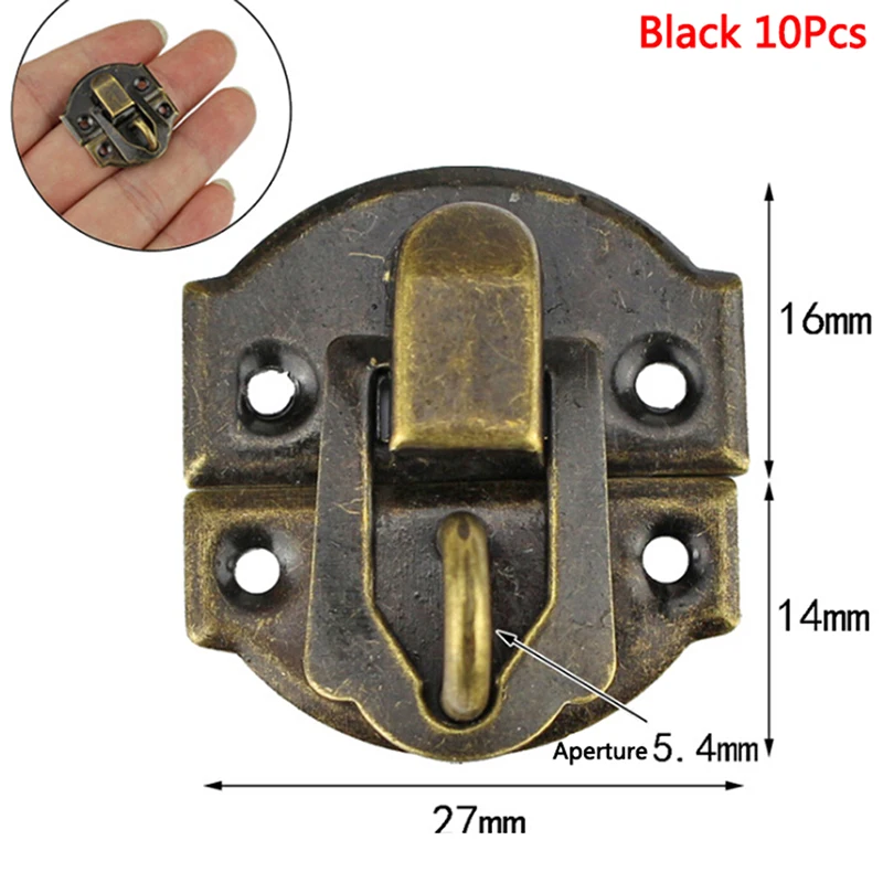 Jewelry Box Hasps 10Pcs 27*30mm Antique Iron Lock Catch Latches For Jewelry Chest Box Suitcase Buckle Clip Clasp