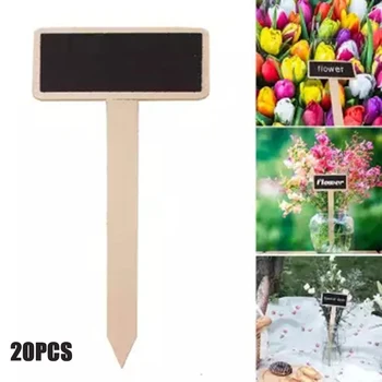 

New Hot 20Pcs Wooden T Shape Garden Decor Chalkboard Vegetables Plant Flower Pot Labels Tags USJ99