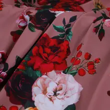 Цветок пионы печати мягкий полиэстер стрейч ткань для женщин Весна Осень кади годе платье юбка рубашка Швейные DIY-BF128