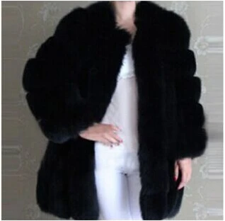 Черный Зимние 5XL 6XL плюс Размеры зимняя куртка Для женщин розовая шуба Для женщин обувь на платформе из искусственного кроличьего меха; пальто длинный мнимый Меховая куртка - Цвет: Черный
