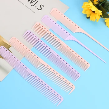 

6 Styles Professional Plastic Tip Tail Hair Comb Home Salon Barber Anti-static Hairdressing Combs Styling Cutting Brush Tool