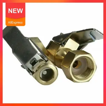 

Opened Type Flow Straight Lock-On Air Chuck with Clip for Tire Inflator Tool Copper Valve Stem Connector Clip-on Brass Car Tire