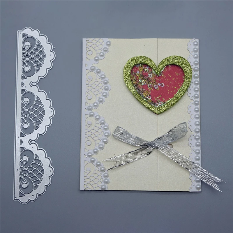 

Naifumodo 2Pcs Scallop Border Frame Metal Cutting Dies DIY Etched Dies Craft Paper Card Making Scrapbooking Embossing New 2019