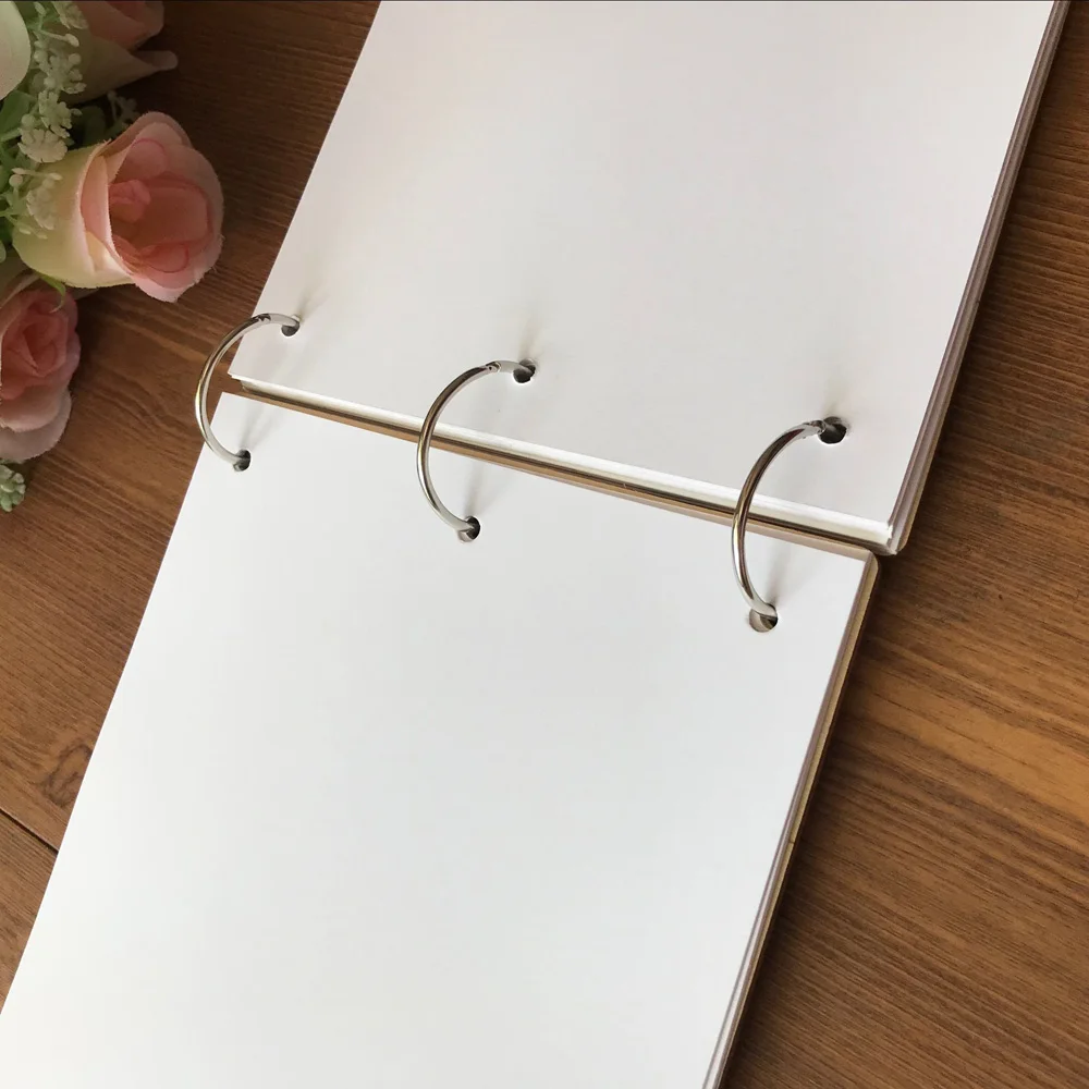 Custom Wood Cover Guest Book Wedding Memory Album Gift For Couple Personalized Baptism Party Signature Rustic Guest Book (5)