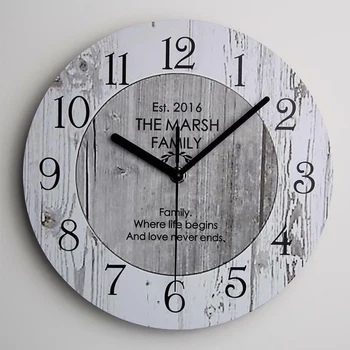 

Antique Wall Watch Quartz Wall Clock Wooden Hanging Large Chic Shabby Study Quartz Pow Patrol Wandklok Decor W