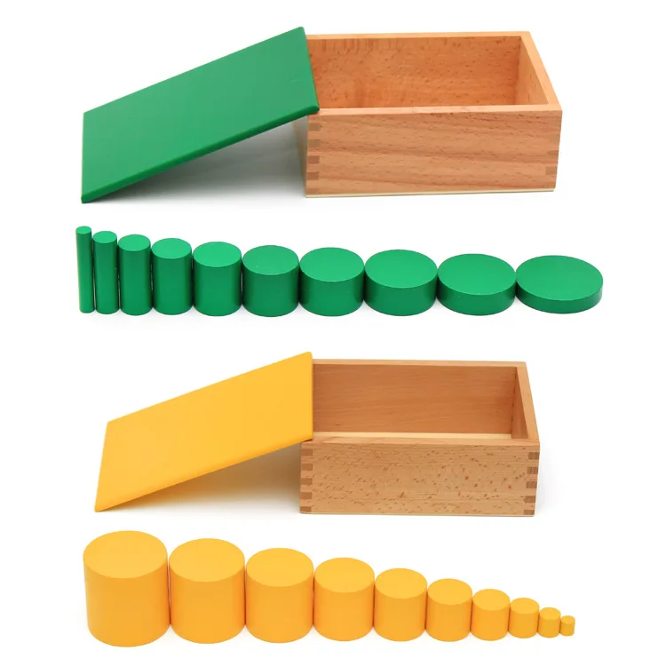  Wooden cylinder Montessori material for early childhood cognitive teaching aids math color cylindri - 4000516779427