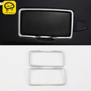 

CARMANGO For Mercedes Benz E Class W213 C Class W205 Auto Car Front Makeup Mirror Frame Chrome Trim Sticker Cover Accessories