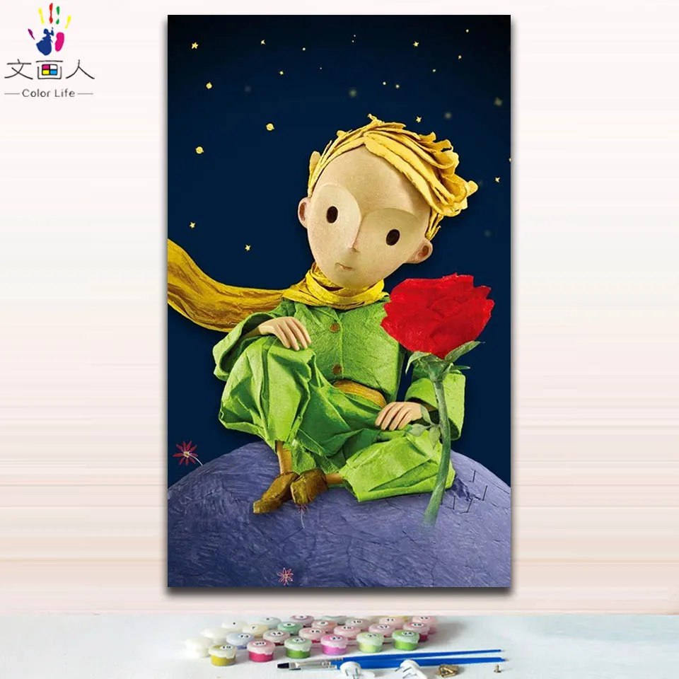 Новый DIY картина по номерам princekin Лиса с принтом Маленький принц star розовый