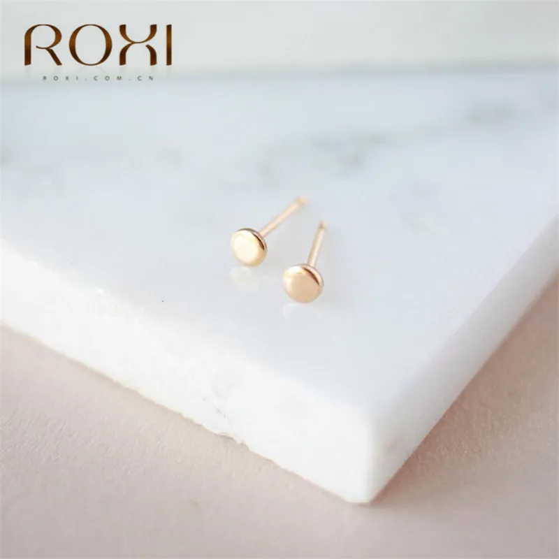 ROXI, модные простые круглые серьги-гвоздики для женщин и мужчин, в стиле панк, хип-хоп, серьги, ювелирное изделие, 925 пробы, серебряные серьги, свадебные подарки