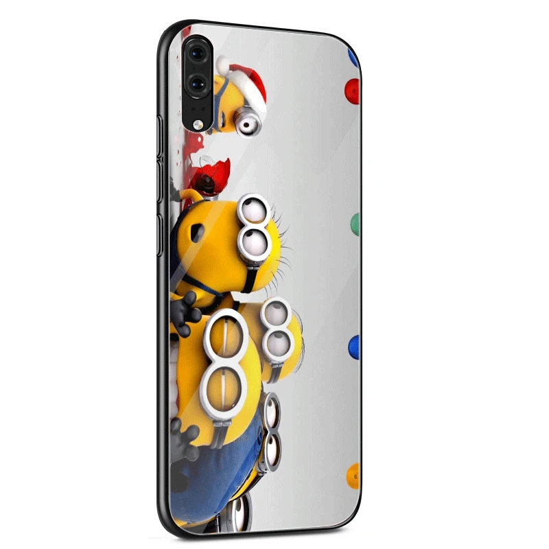 G8 Стеклянный Чехол для мобильного телефона huawei P30 P20 P Smart P10 Y6 7A Y9 Honor 8X9 10 mate 20 Pro Lite чехол "Миньоны" милый чехол - Цвет: G8