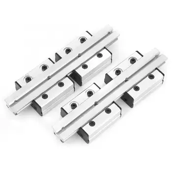 

2 Pcs Liner Guide Rail Aluminium High Accuracy Strong Interchangeability with 4Pcs Slide Block linear rails