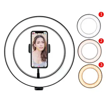

New LED Selfie Ring Light Fill Light Camera Flashes Light Phone Beauty Lamp 3 Mode Dimmable For Youtube Tiktok Makeup Video Live