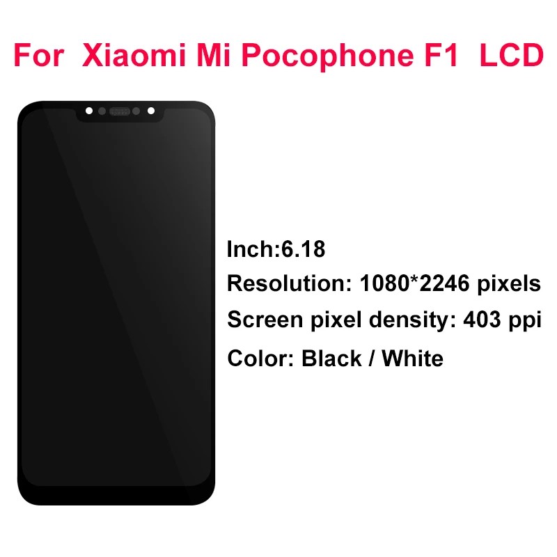 ЖК экран с дигитайзером для Xiaomi Mi Pocophone F1 сменный сенсорный Poco запчасти в сборе