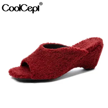 

CoolCept New Design Woman Summer Shoes Wedges Square Toe Woman Sandals Fashion Party Vacation Shoes Woman Footwear Size 34-39