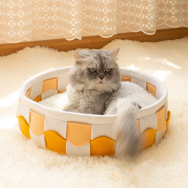 Простая плетеная кошачья кровать в японском стиле кушетка корзина гнездо