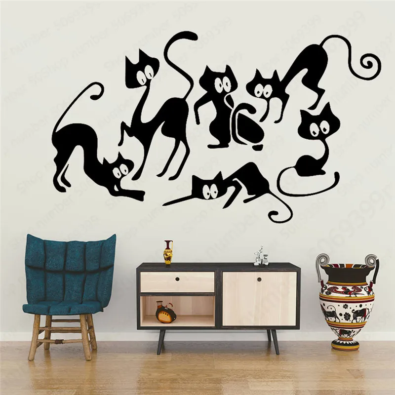 Cartoon Cat Wall Stickers Home Furnishing Decorative Wall Sticker Home