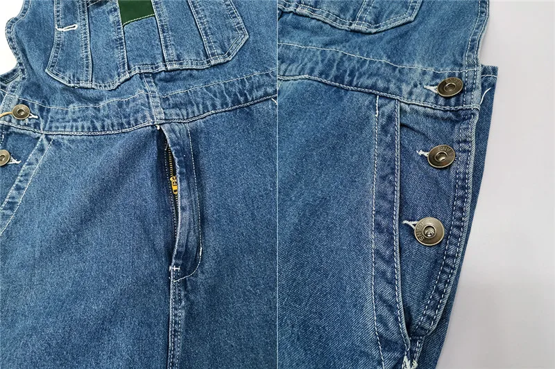 Jeans Men Denim Bibs Men's Retro Straight Loose Large Size Jumpsuit Men's High Waist Straight Pants More Sizes 30-44 46