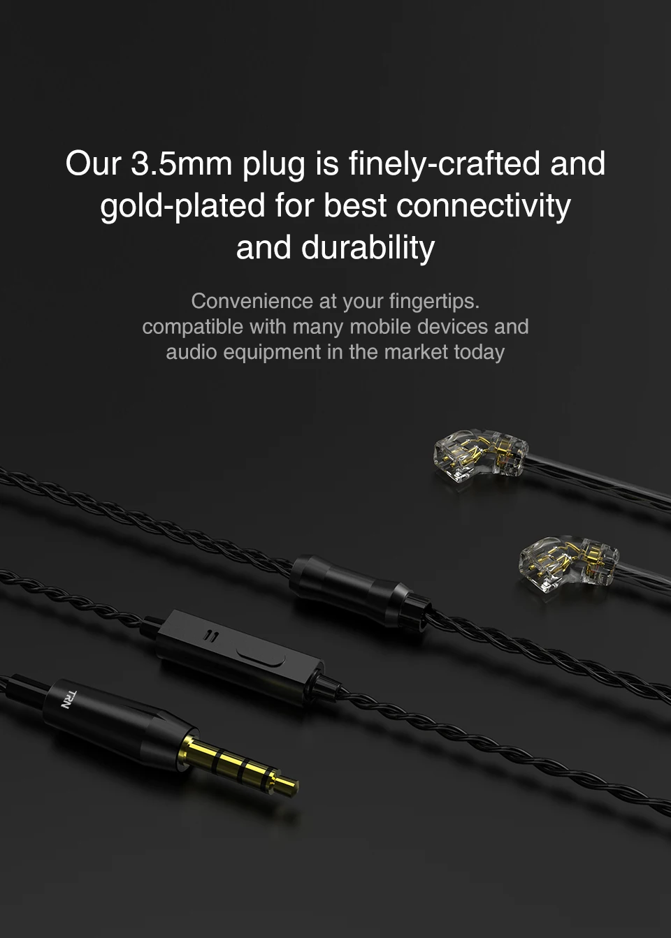 TRN ST1 1DD+ 1BA гибридная технология HIFI проводные наушники-вкладыши 3,5 мм 2PIN для samsung IPhone Xiaomi huawei