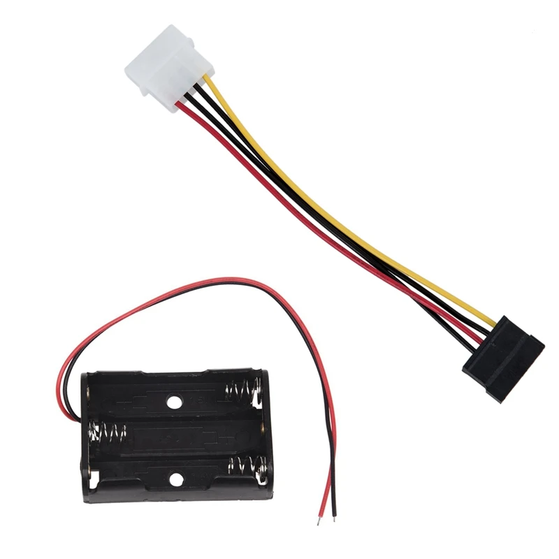 

1Pcs Sata Power Adapter Cable, 6 Inches & 1Pcs Replacement 3 x 1.5Vaaa Plastic Battery Case Holder Wire