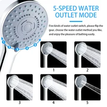 

5 Modes SPA Shower Head High Pressure Saving Water Shower Nozzle Premium Bathroom Water Filter Rainfall Hand Spray