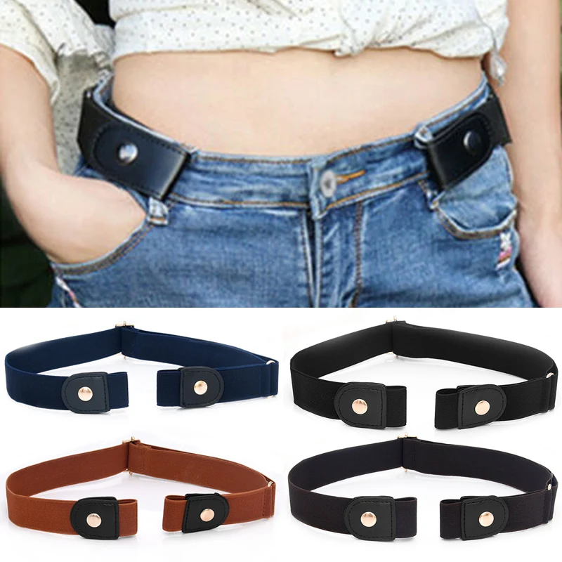 Bucklefree Belt For Jean Pants,dresses,no Buckle Stretch Elastic Waist