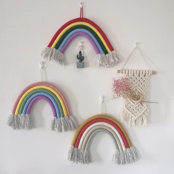 

Hanging Rainbow Decor Handmade Korean Nordic Home Wall Ornaments Christmas Wedding Children Kids Room Decoration 5 Mix Colors