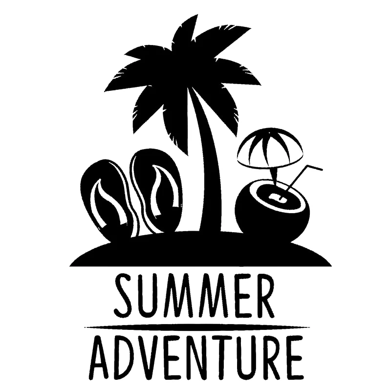 

16*11,5 см, летние приключения, Пляжная Жизнь, наклейка, виниловая наклейка, Красивое оформление автомобиля