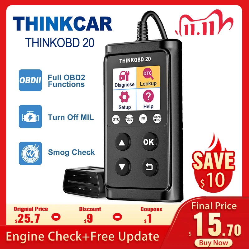 £14.11 Thinkcar Thinkobd 20 Obd2 Car Auto Diagnostic Tool Scanner Professional