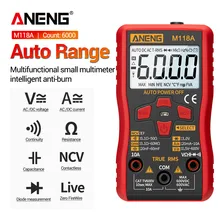 ANENG M118A – multimètre numérique à mesure automatique, haute précision, TRMS 6000 points, tension/courant/Ohm/Diode de capacité