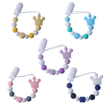 

DIY Silicone Personality Baby Pacifier Clips Funny Pacifier Chain With Anti-drop Chain Holder For Baby Shower Gift