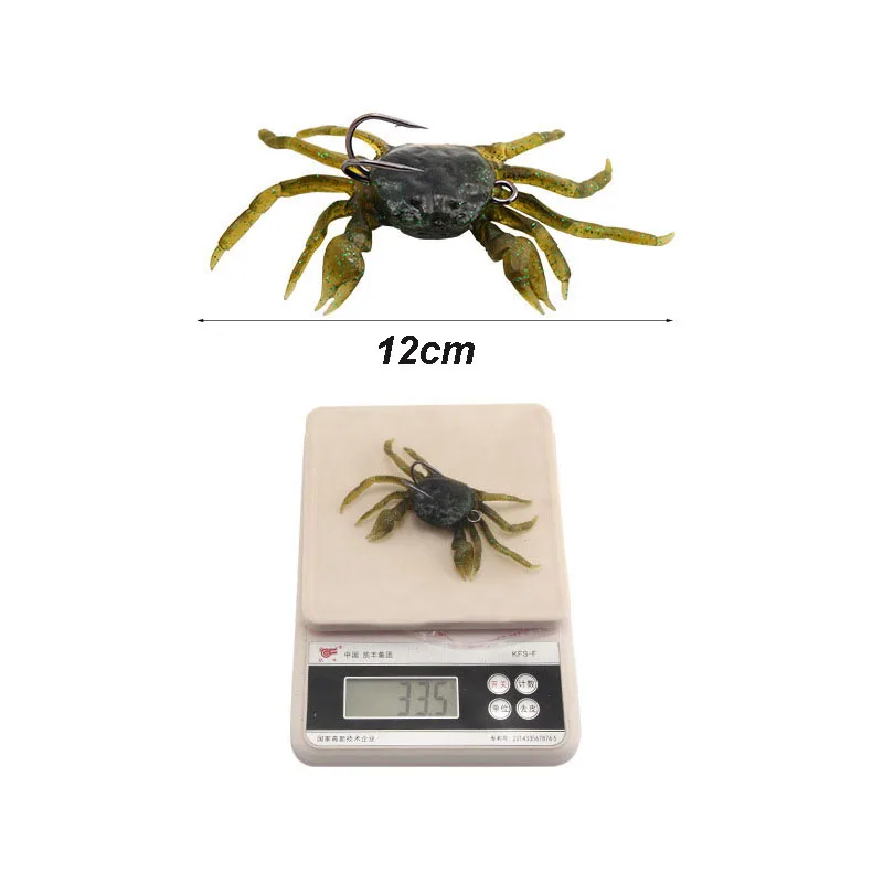 YUCONG 1PC Silicone Crab Lure 12cm-33.5g Soft Fishing Bait Sinking Rubber  Artificial Bait with Double Hook Weedless leurre cebo