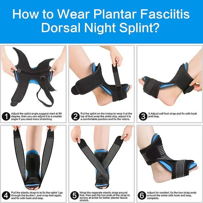 4pcs Foot Orthotic Supports Kits Adjustable 8-15 inch/20.3-38.1cm Elastic Strap Anti-spraining Braces