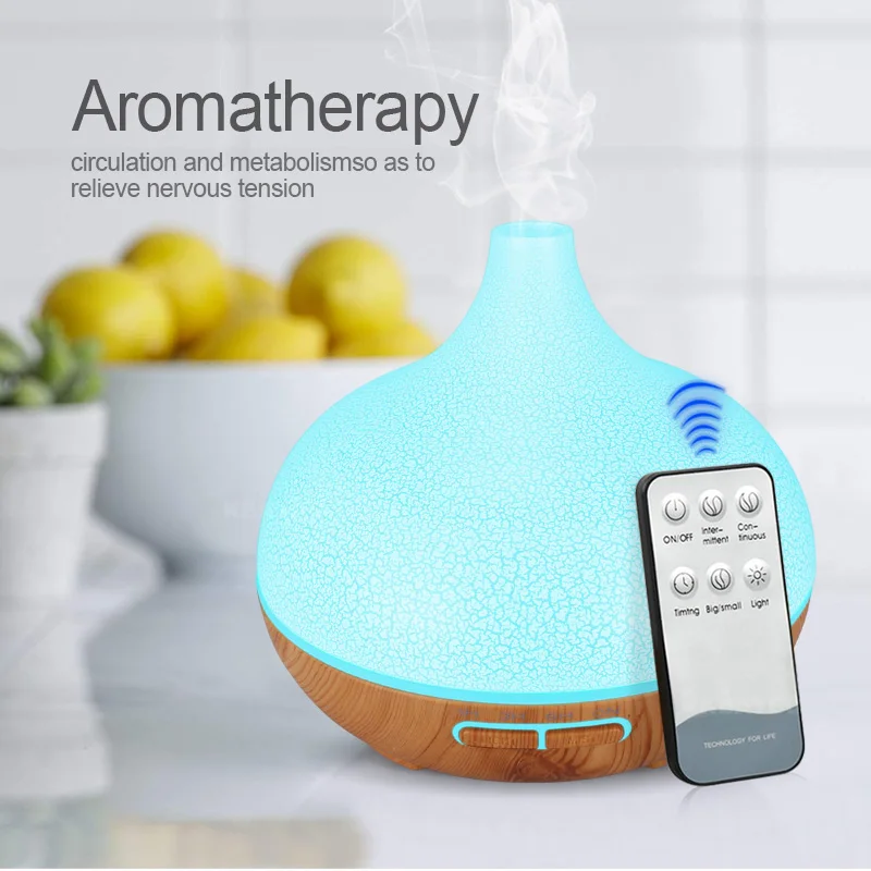 400ml Essential Oil Diffuser Ultrasonic Air Humidifier with 7 Color Changing LED Lights Cool Mist for Office Home