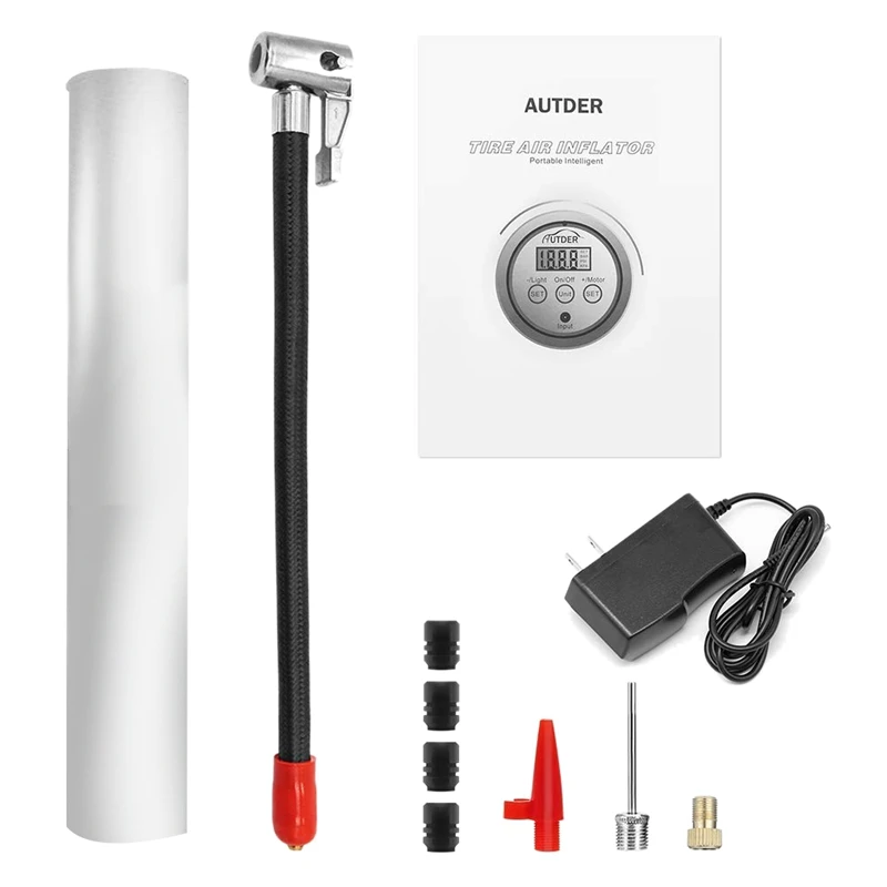 3000MAh Mini LCD Rechargeable Air Compressor Pump Portable Cordless Tire Pump LED Light for Motorcycle, Bike, Bicycle, Car