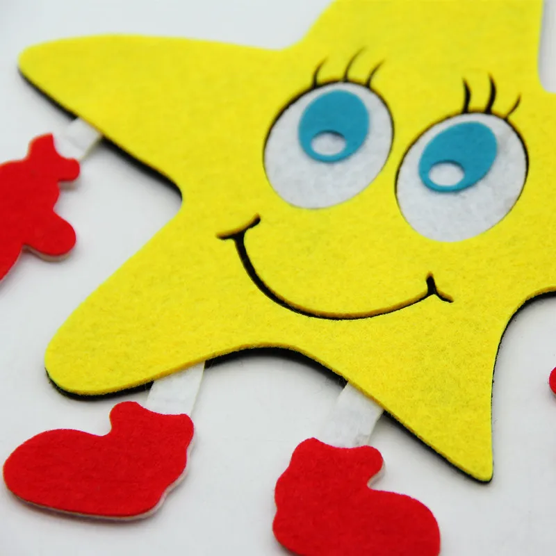 22 см милые звезды резка фельты с магнитом для детского сада доска Декор наклейки DIY Детская комната дома ручной работы ткань фетр